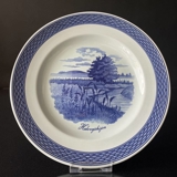Royal Copenhagen/Aluminia Tranquebar, blau, Essteller 23cm Nr. 11/946 Motiv: Halvvejshøjen