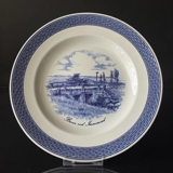 Royal Copenhagen/Aluminia Tranquebar, blau, Essteller 23cm Nr. 11/946 Motiv: Broen ved Immervad
