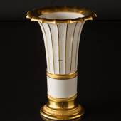 Royal Copenhagen Weiße Hetsch Vase mit Gold