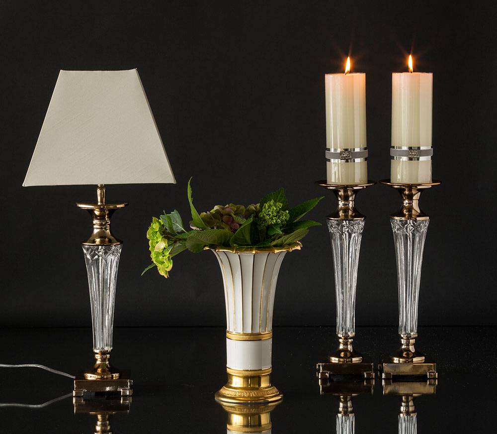 Royal Copenhagen Weiße Hetsch Vase mit Gold