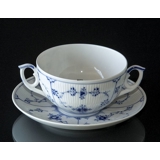 Musselmalet Gerippt, Suppentasse MIT Deckel Nr. 1/2199 oder 106, Inhalt 33 cl., Royal Copenhagen