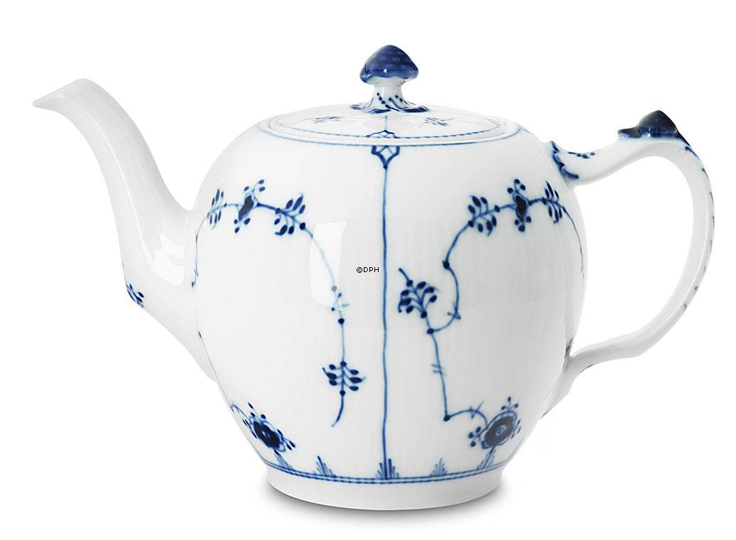 Musselmalet Gerippt, Teekanne Nr. 132, Inhalt 35 cl., Royal Copenhagen