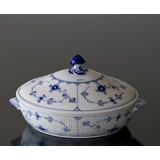 Musselmalet Gerippt, ovale Schale mit Deckel Nr. 1/238 oder 172, Royal Copenhagen