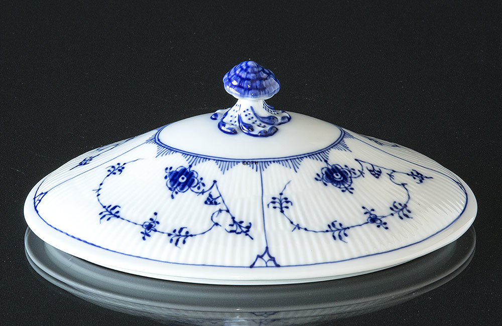 Musselmalet Gerippt, DECKEL für ovale Deckelschale Nr. 1-283 (1101172), Royal Copenhagen