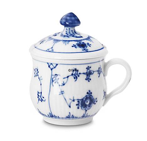 Musselmalet Gerippt, Senftopf mit Deckel Nr. 1/2364 oder 198, Royal Copenhagen