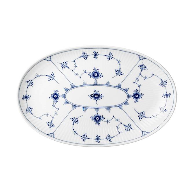 Musselmalet Gerippt, ovale Schale 23cm