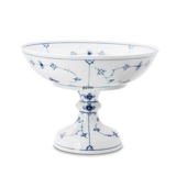 Musselmalet Gerippt, runde Kuchenplatte am hohen Fuß Nr. 1/22 oder 428, Royal Copenhagen 22cm