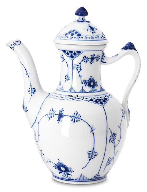 Musselmalet Halbspitze, Kaffeekanne Nr. 1/518 oder 123, Royal Copenhagen