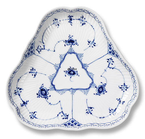 Musselmalet, Halbspitze, dreieckige Kuchenplatte Nr. 1/515 oder 354, Royal Copenhagen 21cm