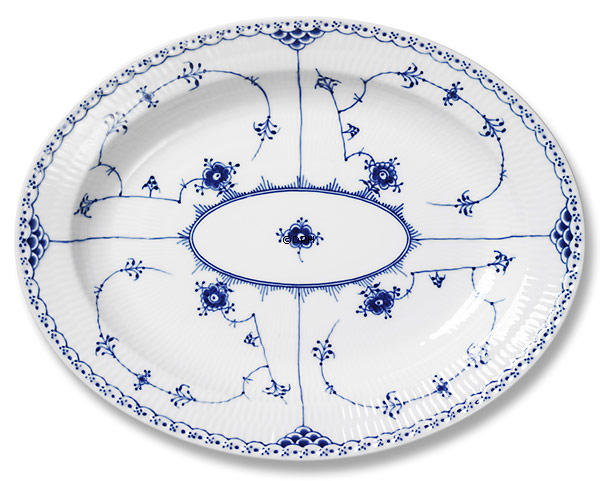 Musselmalet Halbspitze, Servierplatte Nr. 1/532 oder 373, Royal Copenhagen 30cm