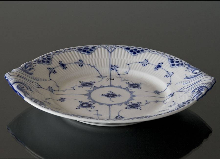 Musselmalet Halbspitze, runde Kuchenplatte Nr. 1/666 oder 422, Royal Copenhagen 31cm