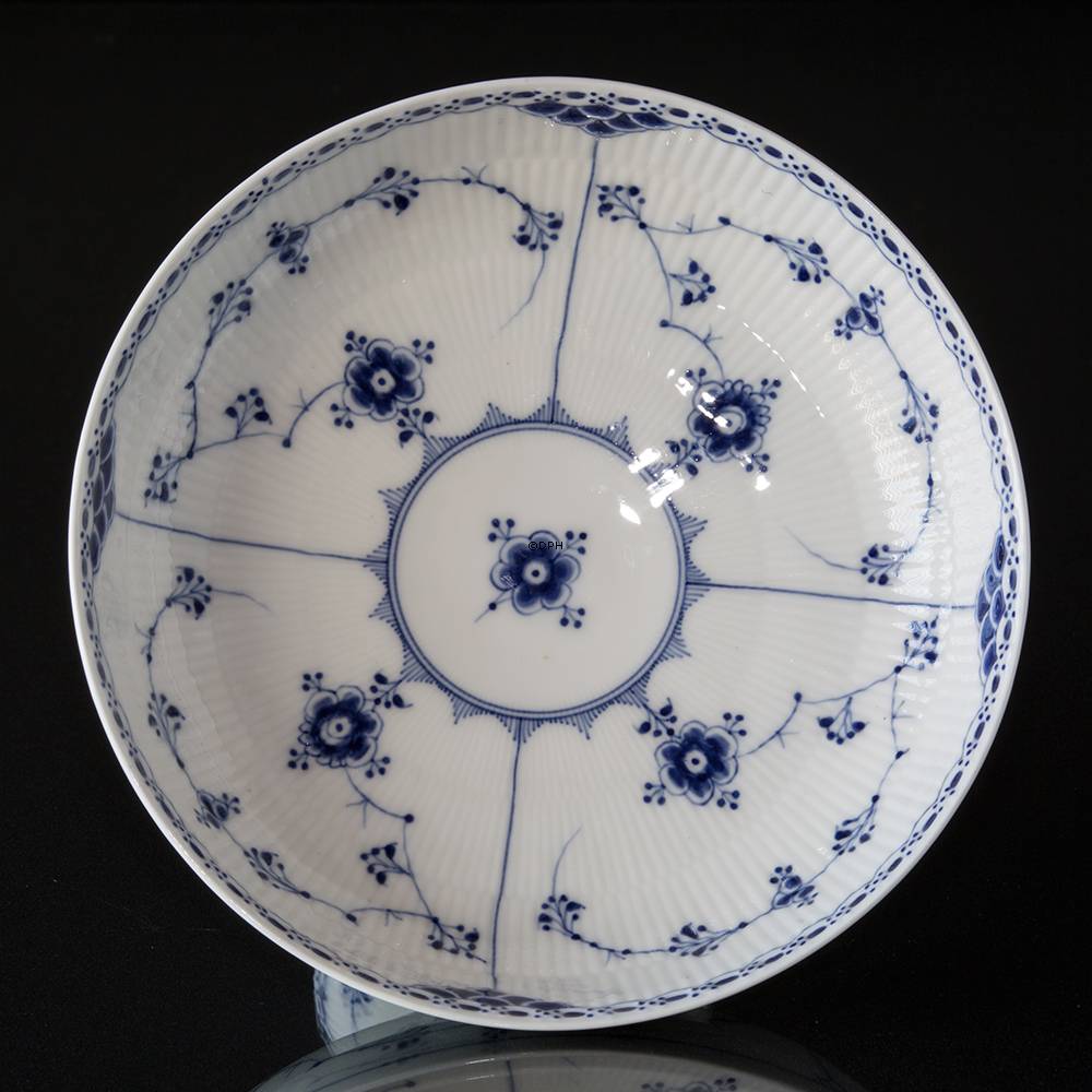 Musselmalet Halbspitze, runde Kuchenplatte auf hohem Fuß, Royal Copenhagen 21cm