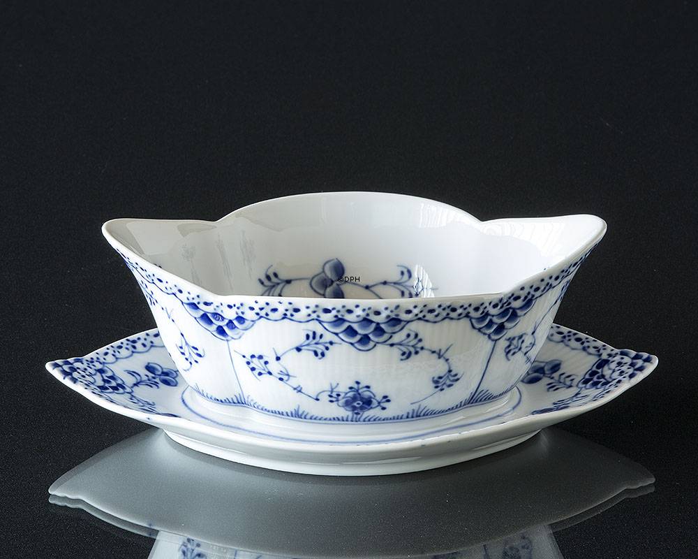 Musselmalet Halbspitze, Sauciere, Inhalt 40 cl., Royal Copenhagen