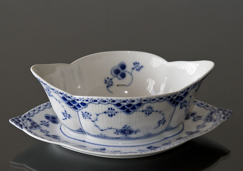 Musselmalet Halbspitze, Sauciere, Inhalt 40 cl., Royal Copenhagen