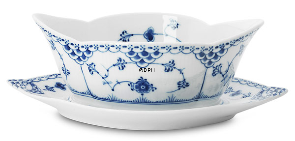 Musselmalet Halbspitze, Sauciere, Inhalt 40 cl., Royal Copenhagen