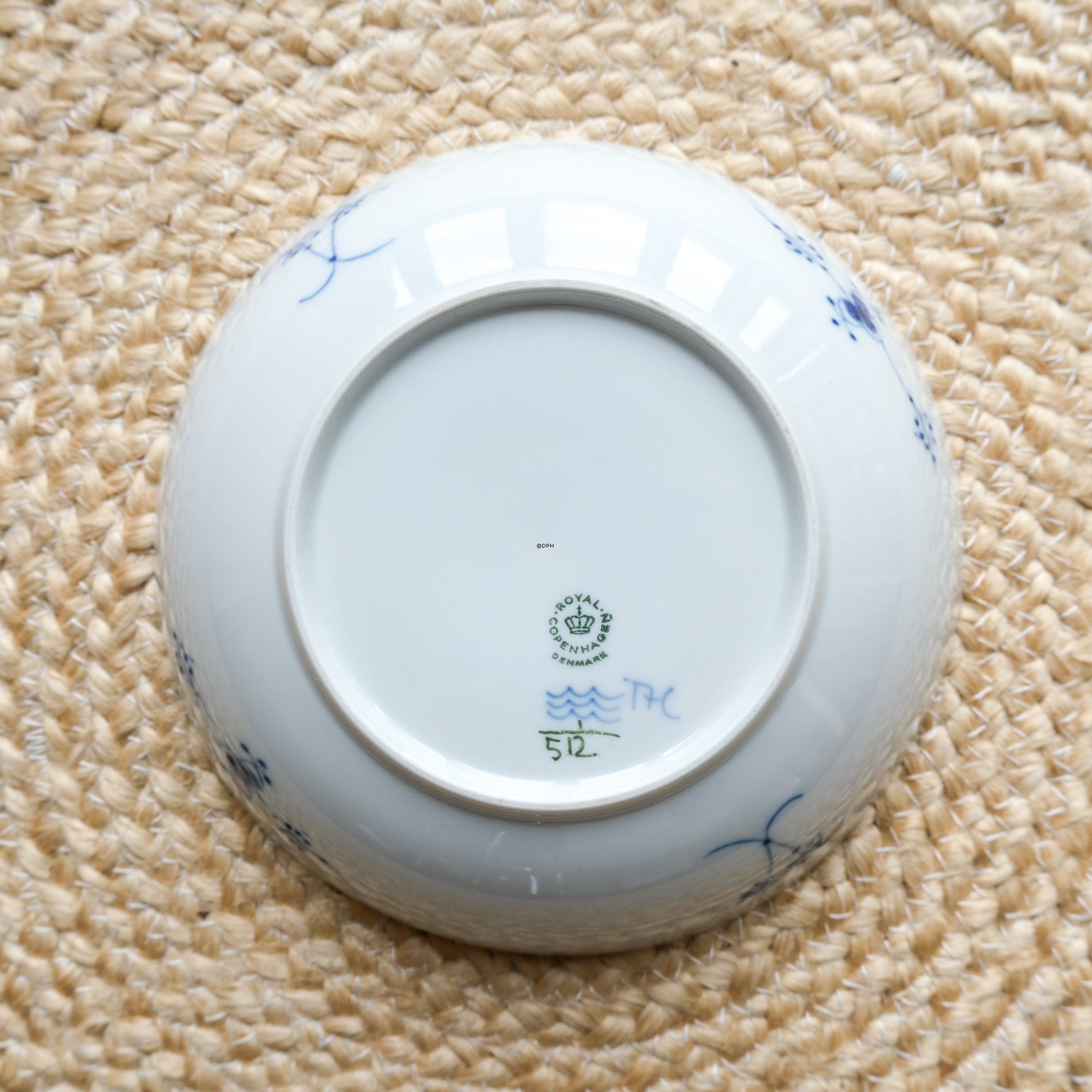 Musselmalet Halbspitze, Salatschüssel Nr. 1-512, Inhalt 70 cl., Royal Copenhagen 22cm