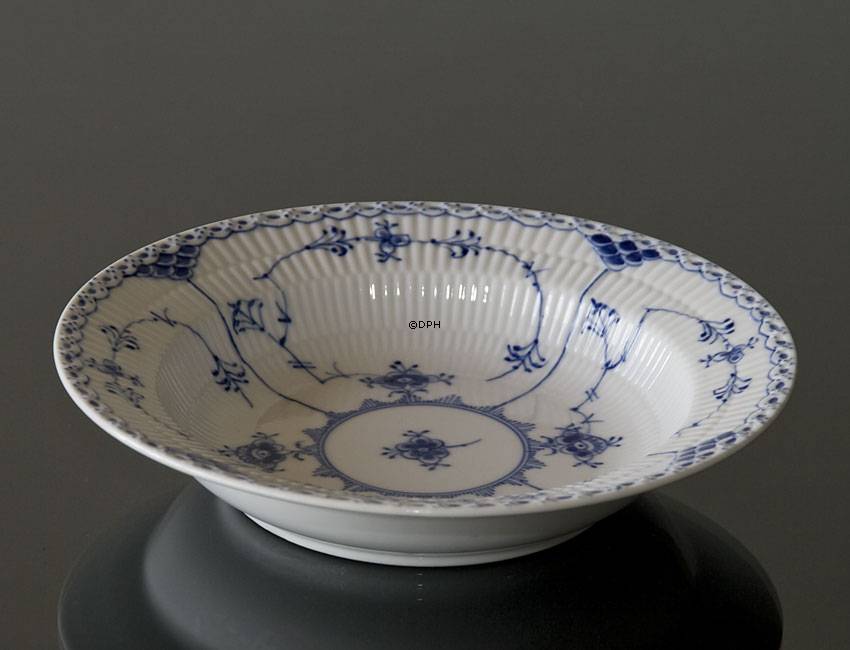 Musselmalet Halbspitze, Suppenteller, Royal Copenhagen 21cm