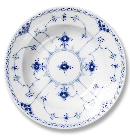 Musselmalet Halbspitze, Suppenteller, Royal Copenhagen 21cm