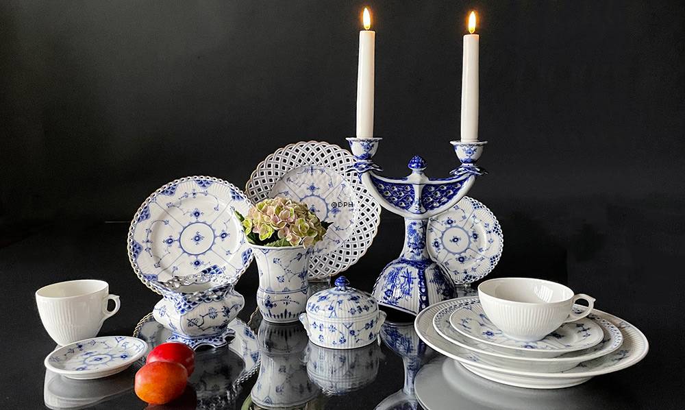 Musselmalet, Halbspitze, Essteller 19cm Nr. 1/573 oder 619, Royal Copenhagen