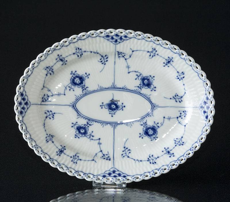 Musselmalet Vollspitze, ovale Servierplatte Nr. 1/1146 oder 372, Royal Copenhagen 25cm