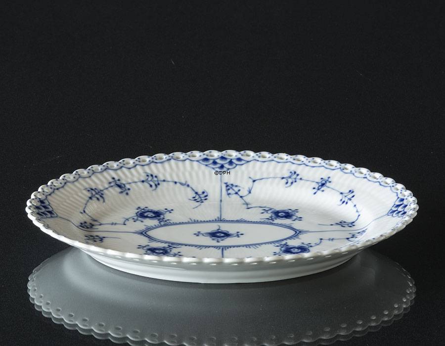 Musselmalet Vollspitze, ovale Servierplatte Nr. 1/1146 oder 372, Royal Copenhagen 25cm