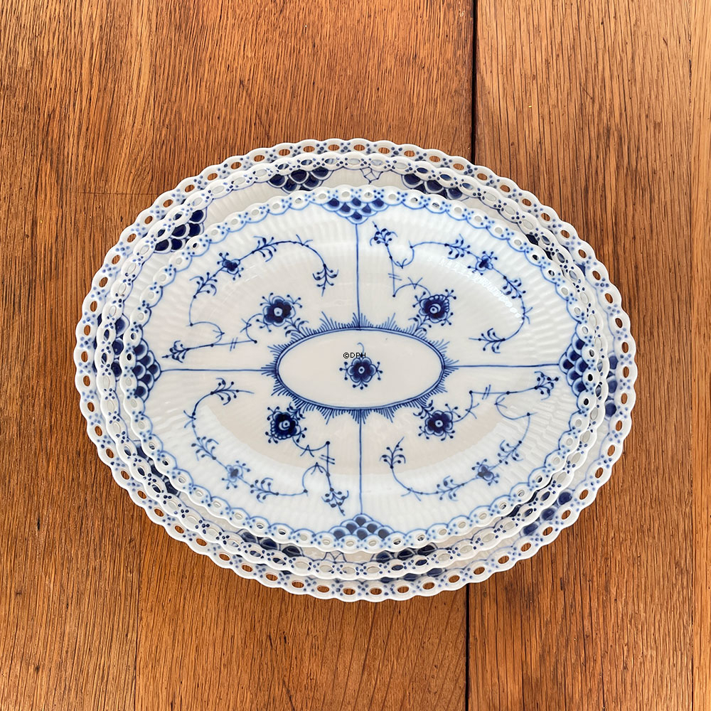 Musselmalet Vollspitze, ovale Servierplatte Nr. 1/1146 oder 372, Royal Copenhagen 25cm