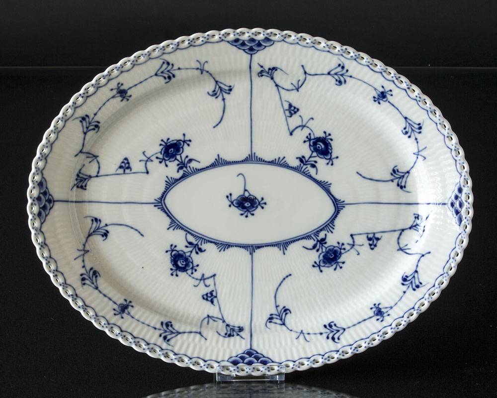 Musselmalet Vollspitze, ovale Servierplatte 36 cm, Royal Copenhagen 36cm