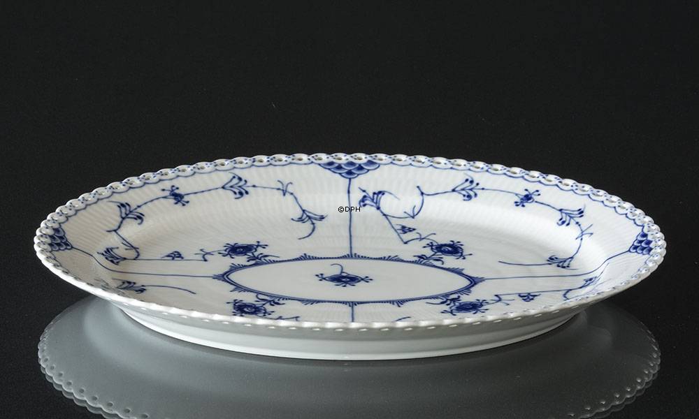 Musselmalet Vollspitze, ovale Servierplatte 36 cm, Royal Copenhagen 36cm