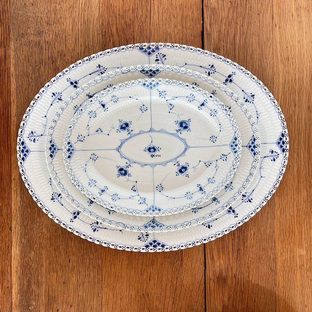Musselmalet Vollspitze, ovale Servierplatte Nr. 1-1148, Royal Copenhagen 36cm