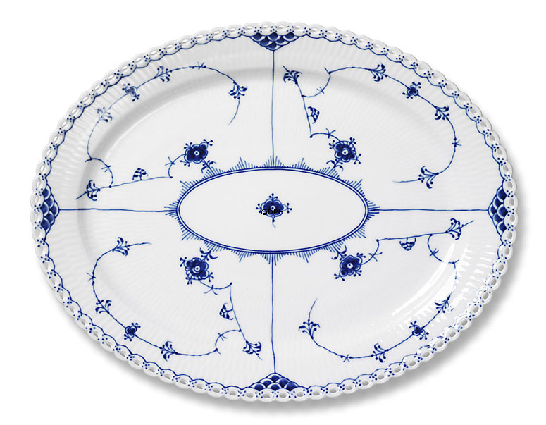 Musselmalet Vollspitze, ovale Servierplatte Nr. 1-1148, Royal Copenhagen 36cm