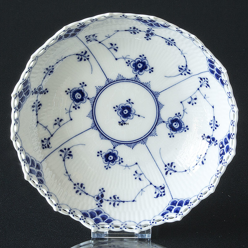 Musselmalet Vollspitze, Kuchenplatte auf Fuß Nr. 1/1023 oder 427, Royal Copenhagen 18cm