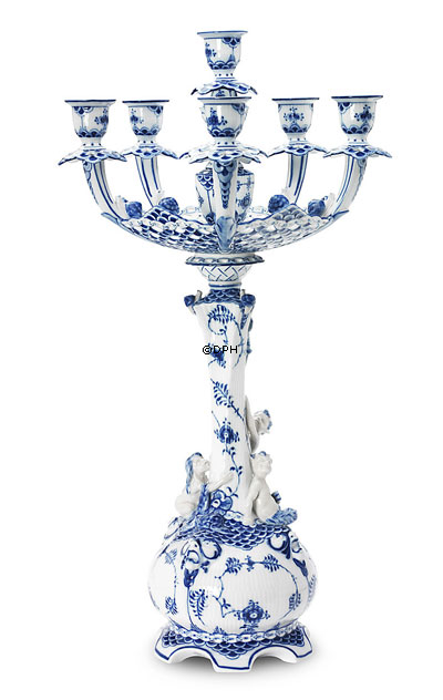 Musselmalet Vollspitze, Leuchter 5 Zweige Nr. 1/1006 oder 507, Royal Copenhagen