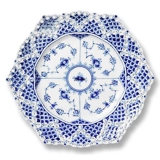 Musselmalet Vollspitze, Teller mit doppelter Spitzenbordüre, Royal Copenhagen 21cm