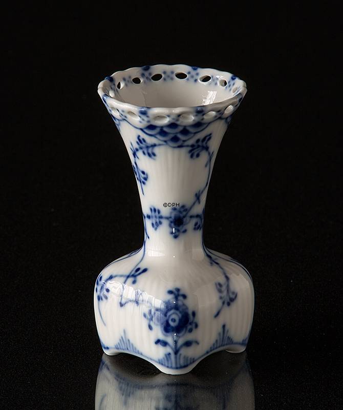 Musselmalet Vollspitze, kleine individuelle Vase Nr. 1/1161 oder 673, Royal Copenhagen
