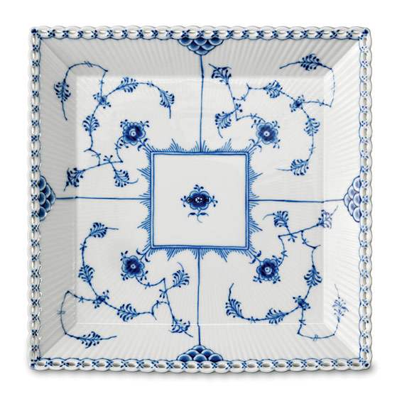 Musselmalet Vollspitze, Schüssel, quadratisch Nr. 714, Royal Copenhagen 14cm