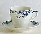Prinzessin, Blau, Kaffeetasse und Untertasse, Inhalt 14 cl, Royal Copenhagen