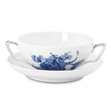 Blaue Blume, geschweift, Suppentasse mit Untertasse Nr. 10/1872 oder 107, Royal Copenhagen