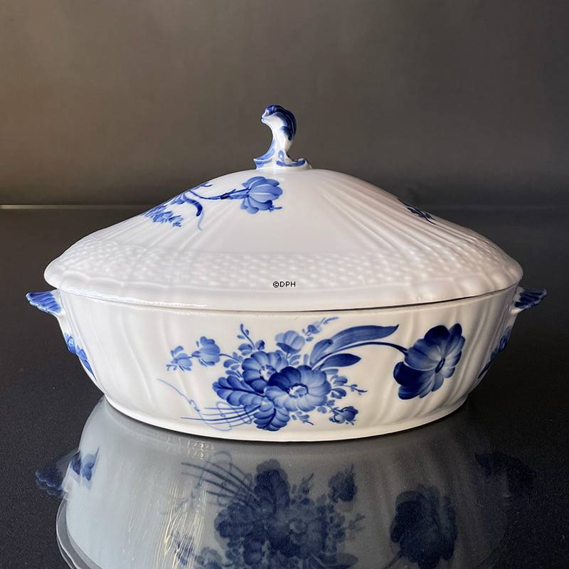 Blaue Blume, geschweift, Schale mit Deckel no. 10/1702 oder 172, Royal Copenhagen