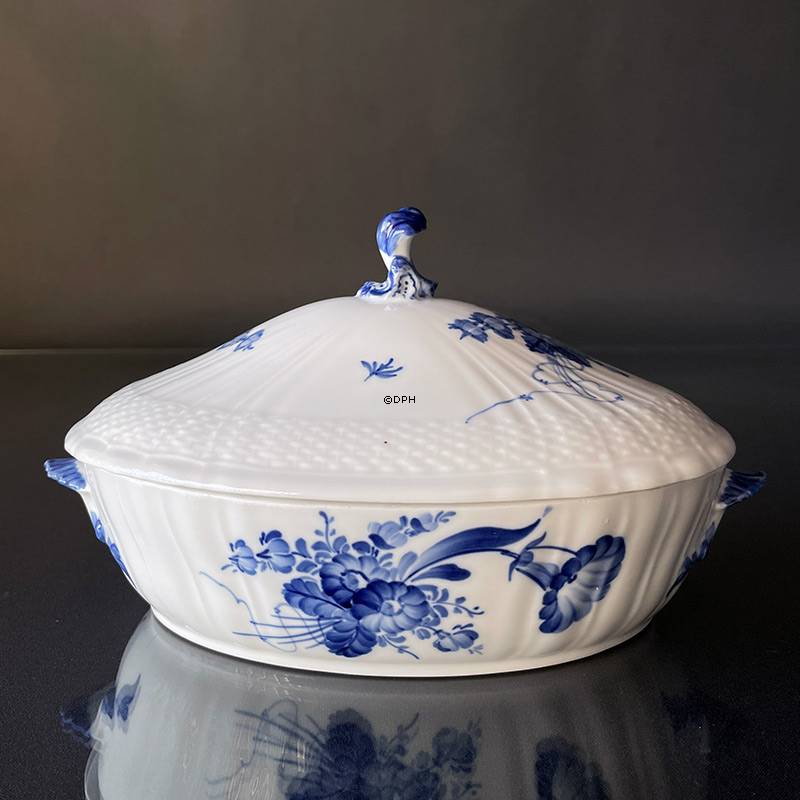 Blaue Blume, geschweift, Schale mit Deckel no. 10/1702 oder 172, Royal Copenhagen