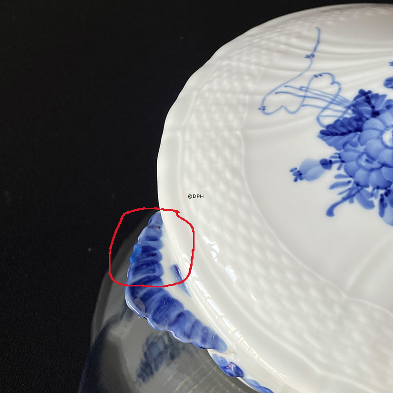 Blaue Blume, geschweift, Schale mit Deckel no. 10/1702 oder 172, Royal Copenhagen