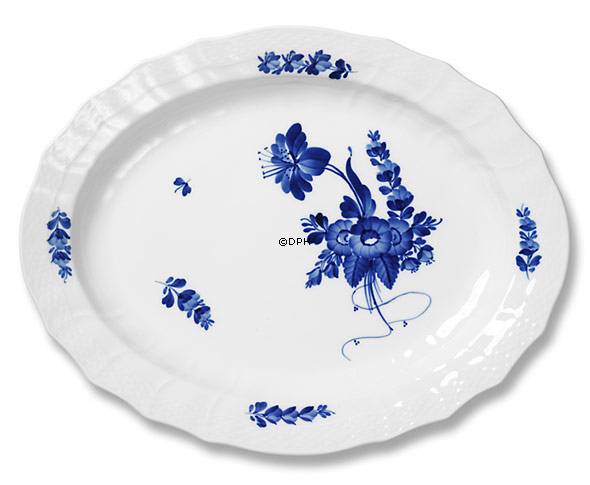Blaue Blume, geschweifte, ovale Servierschale 36 cm Nr. 10/1556 oder 375, Royal Copenhagen