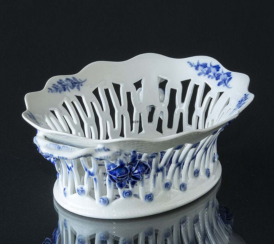 Blaue Blume, geschweift, Obstkorb Nr. 10/1579 oder 398, oval, Royal Copenhagen (Braune Marke, Beschreibung lesen)