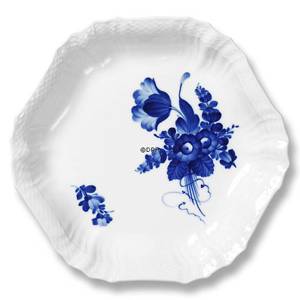 Blaue Blume, geschweifte, sechseckig Kuchenplatte, Royal Copenhagen ø23cm | Nr. 1106421 | Alt. 10-1527 | DPH Trading