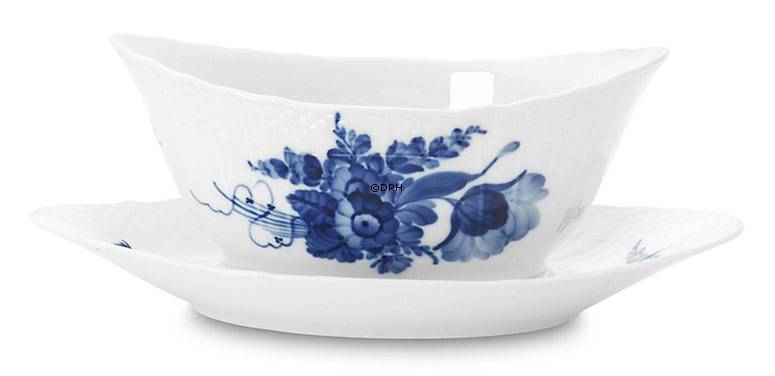 Blaue Blume, geschweift, Sauciere auf festem Ständer Nr. 563, Inhalt 35 cl., Royal Copenhagen