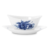 Blaue Blume, geschweift, Sauciere auf festem Ständer Nr. 563, Inhalt 35 cl., Royal Copenhagen