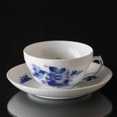 Blaue Blume glatt Teetasse, groß