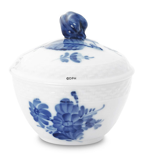 Blaue Blume, glatt, kleine Zuckerdose mit Deckel Nr. 10/8081 oder 153, Royal Copenhagen