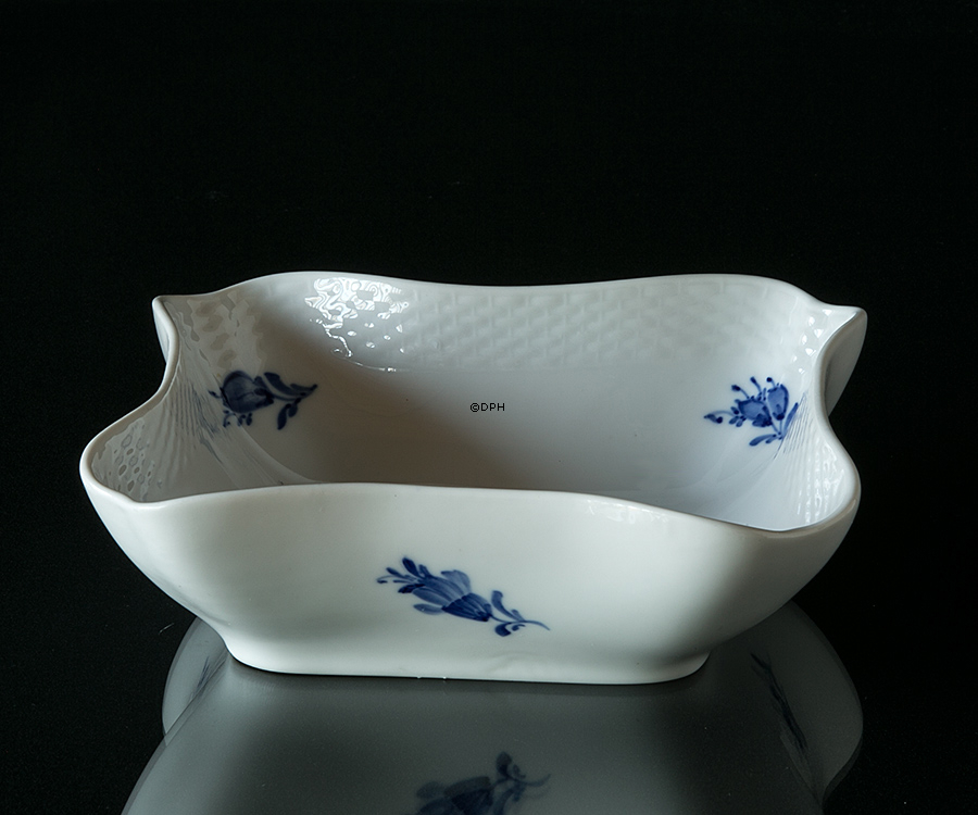 Blaue Blume, glatt, quadratische Salatschüssel Nr. 10/8063 oder 576, Royal Copenhagen 21cm