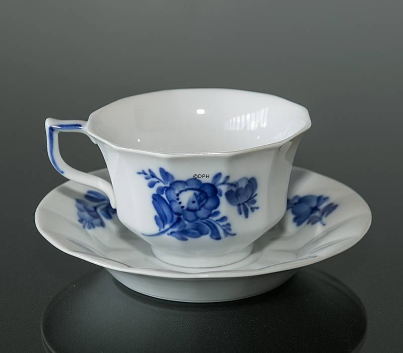 Blaue Blume, eckig, Teetasse und Untertasse Nr. 10/8500 oder 080, Royal Copenhagen
