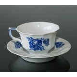 Blaue Blume, eckig, Teetasse und Untertasse Nr. 10/8500 oder 080, Royal Copenhagen